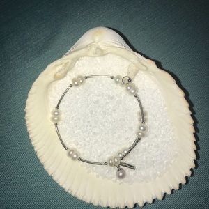 Swirl of Pearl Wire Wrap Bracelet